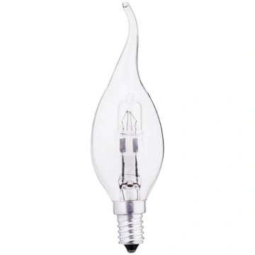 Halogēna spuldze 18W E14 BA35 240V svečturis ar sk