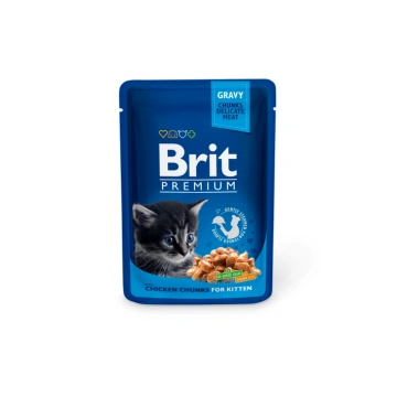 Brit Premium Chicken Chunks Kitten mitrā barība ka