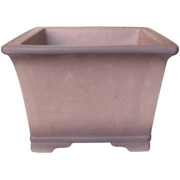 12" Flared Unglazed Semi-Cascade Bonsai Pot (Dark 
