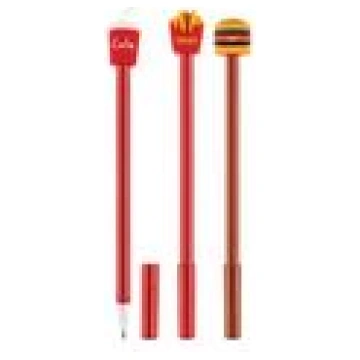 Lodīšu pildspalva COLA, FRIES, BURGER zila 0.7mm