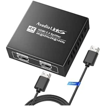 4K@60Hz HDMI sadalītājs 1 ieeja un 2 izejas ar 4 p