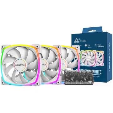 Montech AX120 PWM ARGB Fan 3 Pack White ( 47105627