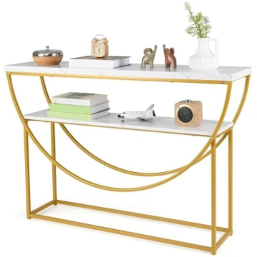 GIANTEX Console Table with 2 Levels, 120 x 30 x 80