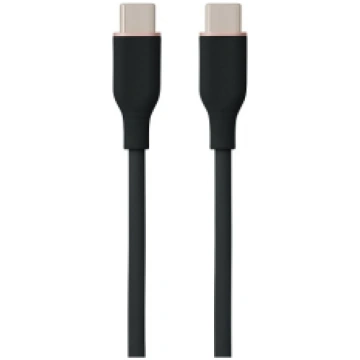 Silicone Cable USB Type-C - Type-C, 100W, (black, 