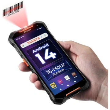 MUNBYN AS01 Android 14 svītrkodu skeneris, 6 collu