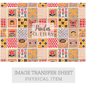 Polymer Clay Transfer Paper - Retro Mosaic Tile Pa