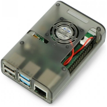 Raspberry Pi 4B case with fan - gray OEM AN-16188