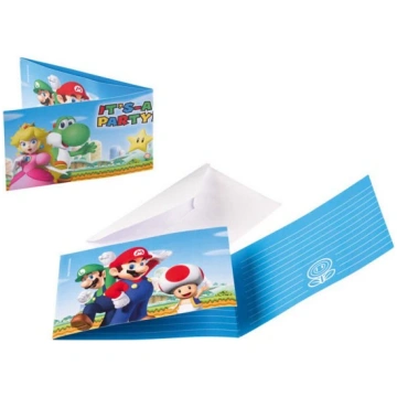 Super Mario Mushroom World ballītes ielūgumu kompl