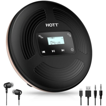 HOTT Pārnēsājamais CD atskaņotājs 1800mAh uzlādēja