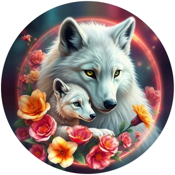 Puzzle Round Puzzle - The White Wolves BlueBird