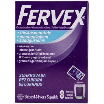 Fervex bez cukura, 8 paciņas