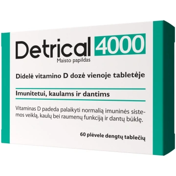 DETRICAL 4000 IU, 60 apvalkotās tabletes Zdrovit P