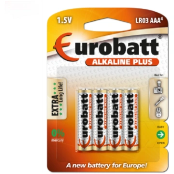 4 gab AAA pirkstiņa baterijas
