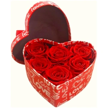 Genérico Ewige rote Rosen, Herzbox, enthält 12 kon