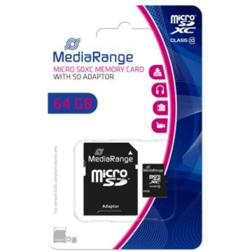 MediaRange 64 GB microSDXC (black, Class 10) MR955