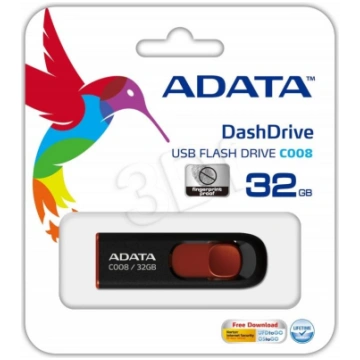 A-DATA Classic C008 32GB Black+Red ( AC008 32G RKD