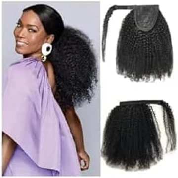 Sievietes Kinky Curly Ponytail Paplašinājumi Cilvē