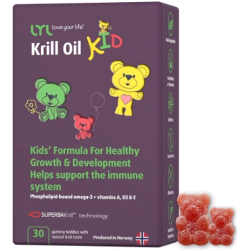Krill Oil KID LYL 30 košļājamie lācīši