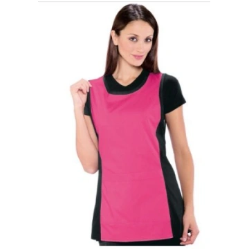 Lady Papeete apron 100% Polyester Black and Fuchsi