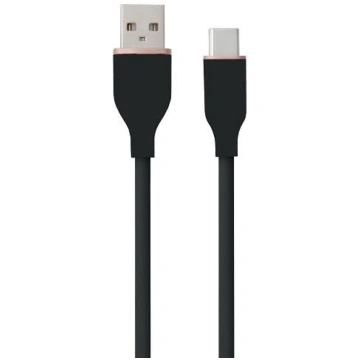 Silicone Cable USB Type-A - Type-C (black, 1m) CA9