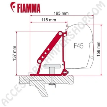 KIT AUTO ADAPTER STAFFA PER TENDALINI FIAMMA F45 -