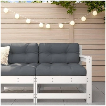 Homgoday Garden Corner Sofa White Solid Pine Sofas