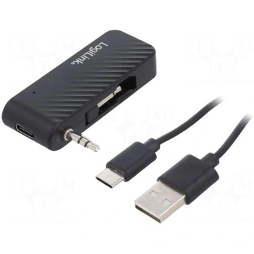 BT receiver | black | Jack 3,5mm x2,USB C | 7m | B