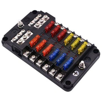 12 Circuit Fuse Box with Ground - Reliable Power D
