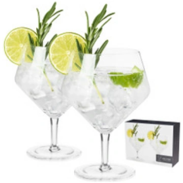 Angled Crystal Gin & Tonic Glasses by Viski