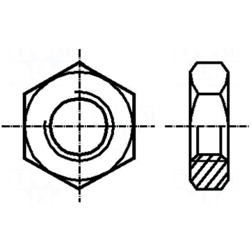 Nut | hexagonal | M5 | brass | Plating: without co