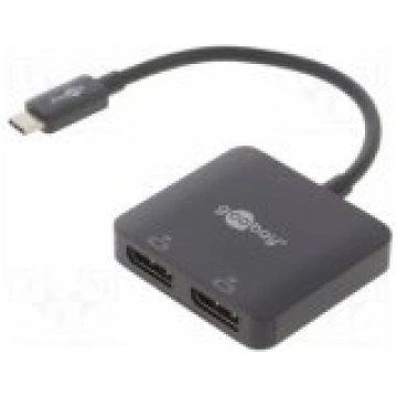 Deltaco USBC-2DP USB-C DisplayPort aksesuārs USBC-