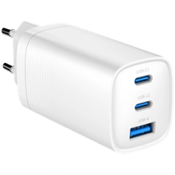 Gembird TA-UC-PDQC65-01-W 3-port 65 W GaN USB Powe