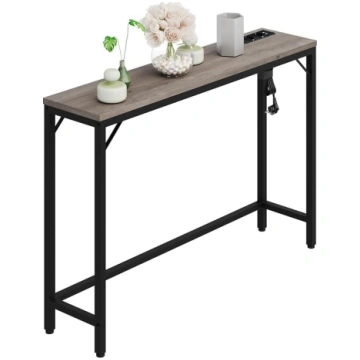 Narrow Console Table with Socket and USB Port, 100