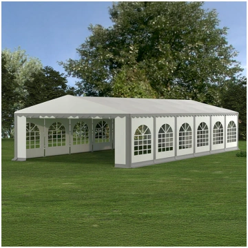 PVC Telts - Paviljons 6 x 12 Balts/Pelēks