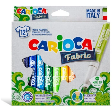 Flomasteri audumam Carioca, 12 krāsas