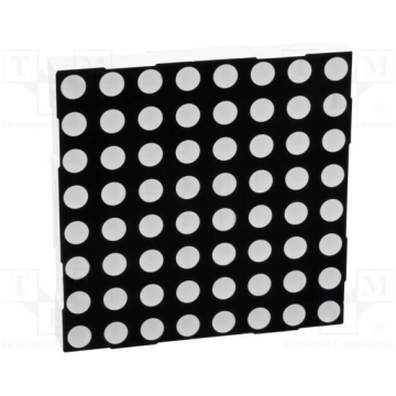 Display: LED; matrix; 8x8; red; 12.6mcd; cathode; 
