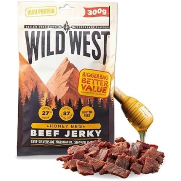 Wild West Beef Jerky, 300 g Honey BBQ Beef, liello