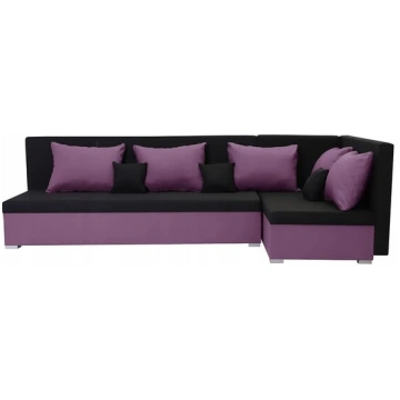Stūra dīvāns Bellezza Arko, melns/violetais