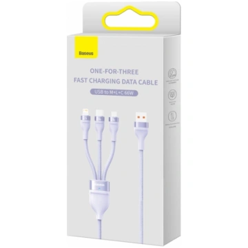OEM 3in1 USB cable Baseus Flash II Series, USB-C +