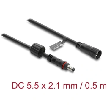 Delock DC Extension Cable 5.5 x 2.1 mm male to fem