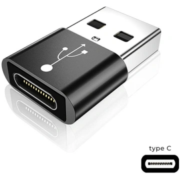 Adapteris-pāreja / USB - Type-C black Nav norādīts