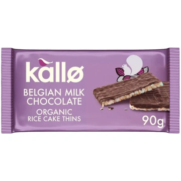 Kallo Organic Milk Chocolate Rice Cakes 90g