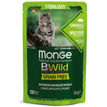 Monge Cat BWild Pouch Grain Free Sterilised Chunki