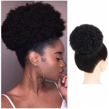 Sintētiskie mati Brazīlijas Updo Afro Puff Cilvēku