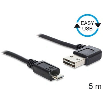 DeLOCK USB2.0 A 90 ° Micro-B 5m ( 83385 ) USB kabe