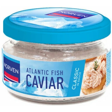 Atlantijas zivju ikru pasta baltajā mērcē ar kūpin