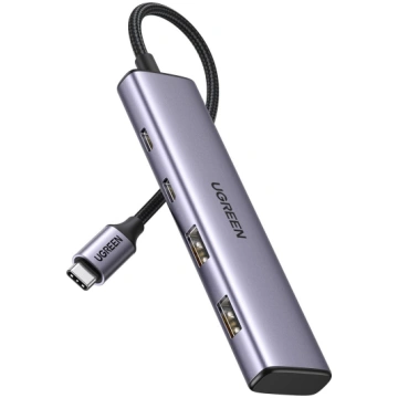 Hub USB-C 3.0 4 ports (2xUSB-A + 2xUSB-C) 20cm, gr