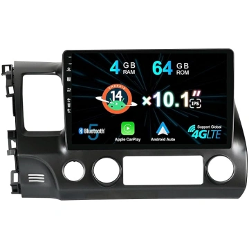4G + 64G Auto Radio Android 14 Honda Civic 8 FK FN