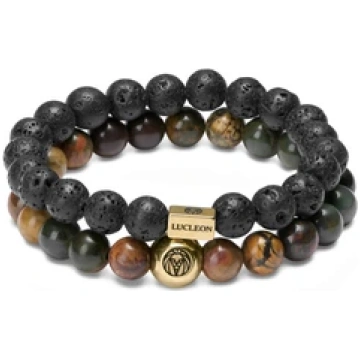 7 mm Jasper un Magma Akmens rokassprādze Lucleon