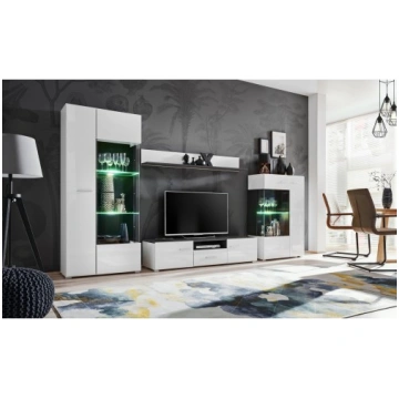 SOLIDO wall unit (black norwegian pine/white high 